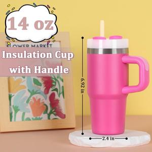 แก้วน้ำสแตนเลสสองชั้นขนาด 14 ออนซ์ สำหรับเด็ก พร้อมฝาและหูจับ สำหรับกาแฟหรือน้ำ  รับผลิตตามสั่งพร้อมโลโก้ - Product Image 3