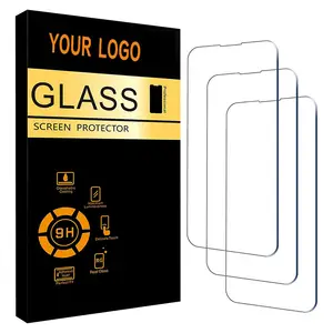 9H 9D钢化玻璃高清透明手机屏幕保护装置，适用于Iphone 11 12 13 14 15 Plus Pro Max，带零售包装