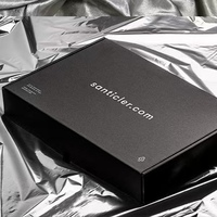 Petites boîtes d'expédition personnalisées en carton ondulé recyclable noir avec impression de logo, pour vêtements et chaussures, emballage en papier épais