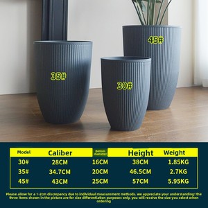 P447 Jardinières décoratives hautes en plastique pour plantes d'intérieur, pots à fleurs de grande qualité, légers, pour hôtel - Product Image 3