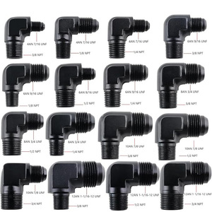 Conector de Tubería de Aceite de Ángulo Recto Forjado en Aleación de Aluminio AN, de 4AN a 12AN NPT Macho, Accesorio de Modificación Automotriz - Product Image 1