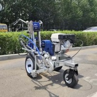 Máquina para Demarcación de Estacionamientos con Motor de 5.5HP, Pulverizador de Pintura sin Aire con Pintura Fría, Líneas Nítidas de 0-450mm y Bajo Ruido