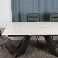 Table de salle à manger extensible en pierre micro cristal, Design Unique, bon marché, moderne, luxueuse
