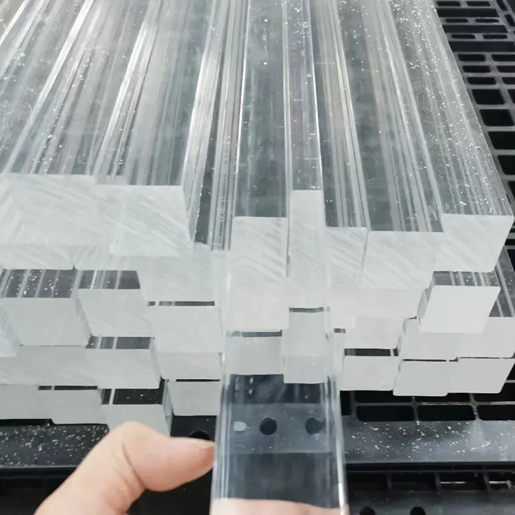 قضيب مربع من البلاستيك الشفاف الأكريليك عالي الجودة PMMA شفاف حسب الطلب من مصنع Guangzhou Yishun