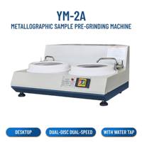 Machine de préparation et de polissage de spécimens métallographiques de bureau automatique en acier inoxydable YM-2A, manuelle, à 2 vitesses, à double disque, avec robinet