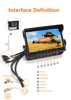 Écran tactile étanche IP68 pour camion de pompiers, moniteur robuste de 10,1 pouces pour véhicules de secours d'urgence