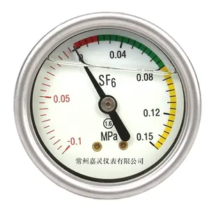 Long Connector Liquid Filled Vacuum Pressure Gauge