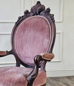 Chaise de salle à manger en bois véritable de style pastoral français, <span class=keywords><strong>fauteuil</strong></span> américain, rétro, ancien, chambre à coucher, chaise de toilette de princesse - Product Image 6