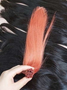 100% Extensiones de cabello Remy vietnamita real Punta plana Estilo recto Extensiones de cabello humano de grado naranja preatado - Product Image 3