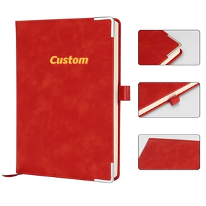 Tùy chỉnh một mẫu trước khi đặt hàng của bạn đặt hàng số lượng lớn <span class=keywords><strong>casebound</strong></span> Tạp Chí cá nhân tổ chức Red PU A5 Tạp Chí máy tính xách tay với bút vòng lặp - Product Image 1