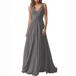 <span class=keywords><strong>Vestidos</strong></span> <span class=keywords><strong>de</strong></span> dama <span class=keywords><strong>de</strong></span> honor <span class=keywords><strong>de</strong></span> talla grande Vestido <span class=keywords><strong>de</strong></span> noche <span class=keywords><strong>de</strong></span> <span class=keywords><strong>fiesta</strong></span> <span class=keywords><strong>de</strong></span> gasa elegante y moderno con cuello en V - Product Image 1