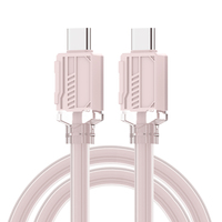 Kabel pengisi daya Cepat silikon Tipe C PD desain terbaru 2025 60W/27W kabel Iph transparan kabel tipo C untuk android untuk IPH C-C