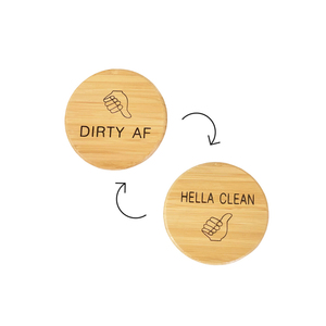 מדבקה מגנטית דו צדדית למטבח, למדיח כלים, למקרר, בצורת במבוק, מודרנית, בינונית, עם סימון נקי/מלוכלך. - Product Image 1