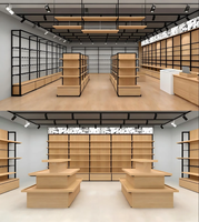 Étagères modulaires gondoles à montage facile avec dos perforé en métal pour la vente au détail