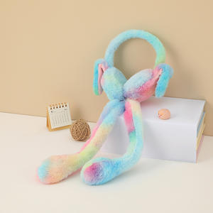 子供のためのカラフルな冬のキャラクタースタイル暖かいぬいぐるみイヤーバッグ楽しいかわいい冷たいウサギの耳バッグ - Product Image 6