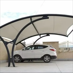 Abri de stationnement et auvent pour voiture en membrane tendue PVDF ignifuge avec structure en acier Q235 pour les écoles - Product Image 1