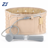 Ceinture lombaire gonflable à colonnes d'air avec pompe manuelle et coussin ovale amovible pour le bureau et les voyages
