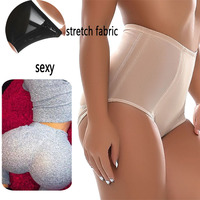 Taille haute Sexy sous-vêtements bout à bout rehausseur rembourré Shapewear contrôle culotte Silicone fesses coussinets slips pour femmes