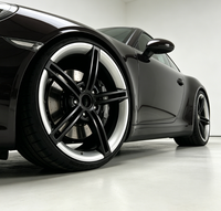 Jante de voiture de tourisme bicolore 21x9.5/11.5 5x130 compatible avec Porsche Taycan, noir argent, jante concave