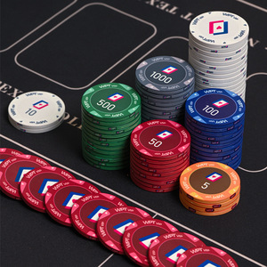 Ensemble complet de <span class=keywords><strong>poker</strong></span> Texas Hold'em WPT Crown Chip avec jetons en argile de 14g, étui en aluminium noir, nappe de table et accessoires de salle de jeu Mahjong - Product Image 6