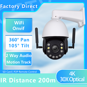 4k ngoài trời PTZ an ninh máy ảnh 30x zoom quang học tốc độ trung bình 360 ° Pan 105 ° nghiêng 8MP <span class=keywords><strong>Wifi</strong></span> máy ảnh đầy đủ màu sắc tầm nhìn ban đêm RTSP - Product Image 2
