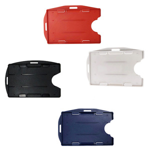 Porte-badge en plastique dur double face portable, pratique et durable, 1 pièce, étui de protection, fournitures scolaires de bureau - Product Image 1