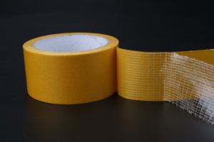 イエローメッシュ両面粘着テープローラー用スクリムテープ高粘度長持ち強い接着剤 - Product Image 4