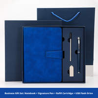 Ensemble cadeau de Noël pour entreprise, carnet en cuir PU A5 avec stylo et clé USB, logo personnalisé pour articles promotionnels originaux