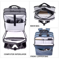 Sac à dos unisexe imperméable grande capacité, léger, avec compartiment ordinateur indépendant, grande ouverture, pour ordinateur portable 16 pouces, style japonais