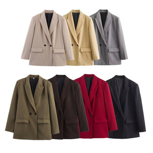 Áo <span class=keywords><strong>blazer</strong></span> thêu tay kiểu Pháp hai hàng khuy dành cho nữ ngoại thương - Product Image 1