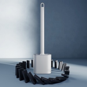Nouvelle brosse de toilette en silicone souple, multifonctionnelle, pour nettoyage sans angle mort, brosse de toilette murale pour salle de bain - Product Image 2