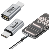 Adaptor USB C Male ke Type C Female Alloy Shell Mini 480Mbps Transfer Data Pengisian Cepat dengan Resistensi Identifikasi 5.1K Terintegrasi