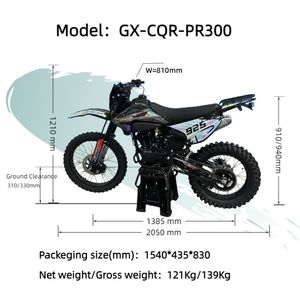 GX-CQR-PR300 Motocicleta Todoterreno Eléctrica de 21 HP, Motor de 4 Tiempos y 300 cc, 2 Pistones, Refrigeración por Aire, SOHC, 2 Válvulas, Freno de Disco Doble, NIBBI PE30, 6 Velocidades - Product Image 2
