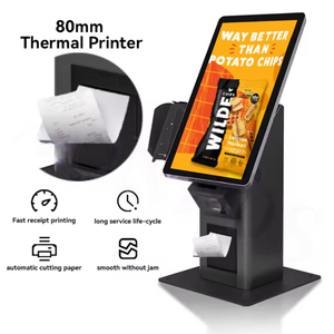 Terminal de paiement compact à montage sur bureau, borne de libre-<span class=keywords><strong>service</strong></span> Windows avec imprimante thermique/écran tactile/lecteur de codes-barres - Product Image 6