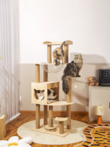 Vente flash : Grand arbre à chat, tour en sisal et bois, meubles pour animaux de compagnie, jouets - Product Image 2