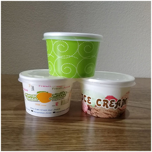 Supplier 4/6.5/8/10/12/16oz Single Wall Ice Cream Yogurt Paper <b>Cup</b> Bowl with Lids - Product Image 2