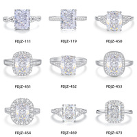 Bague Princesse en Argent S925 à Coupe Fleur de Glace, Diamant Rectangulaire Scintillant à Haute Teneur en Carbone pour Femme, Motif Flocon de Neige – Nouvelle Collection à Succès