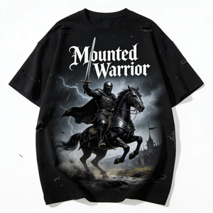 Camiseta Medieval Shadow <span class=keywords><strong>Guardian</strong></span> - Camiseta con Gráfico de Caballero Oscuro y Diseño de Castillo Misterioso para Moda Urbana - Product Image 2