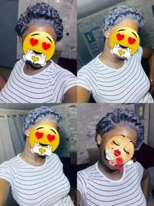 Promotion $17 Afro <b>Pixie</b> Short <b>Cut</b> <b>Wigs</b> 13x4 Lace Frontal 100% Human Hair Curly Natural Wholesale <b>Wigs</b> Grey Highlight Color - Product Image 6