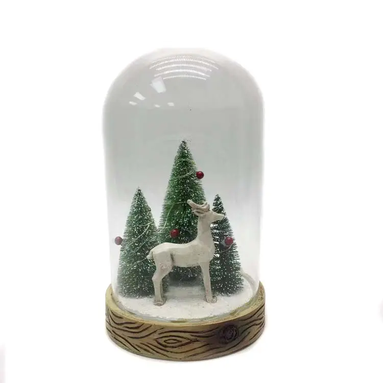 Рождественская елка, светодиодный ночник, настольное украшение со стеклянной крышкой, светящиеся рождественские подарки, новогодняя Рождественская елка
