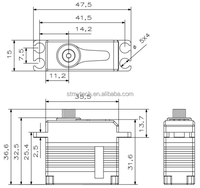 Moteur servo numérique cyclique HV sans noyau en métal JX KST X15-908 9.2Kgf.cm 0.08sec pour avions RC et pièces de jouets RC