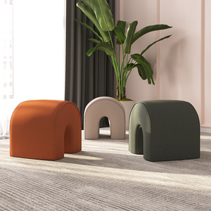 Taburete Moderno de Estilo Escandinavo, Otomana Tapizada Suave, Asiento para Cambiar Zapatos en la Entrada, Mueble para Sala de Estar - Product Image 2