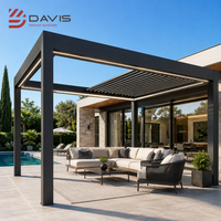 Einziehbares Pergola-Set mit Aluminium-Pavillonrahmen, Motorisiertem Dachsystem, Maßgefertigtem Werkservice und Projektlieferung