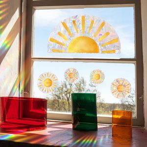 Wholesale Rainbow Clouds Sun Colorful Sunlight Static Wall Stickers UV Printed <b>Window</b> <b>Decals</b> for Home Decorative Glass <b>Windows</b> - Product Image 3