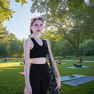 Échantillon gratuit Sac banane Lulu en nylon 1L pour femme Rouge Rose Bleu Réglable partout Ceinture de taille Sac banane pour le yoga Sports Sac bandoulière - Product Image 6