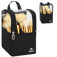 Sac de rangement pour pinceaux de maquillage Relavel, transparent, autoportant, grand format, avec séparateurs amovibles, pour les voyages
