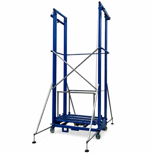 Échafaudage électrique compact de 3 m, capacité de levage de 500 kg, plateforme de 130 x 80 cm, 1,6 kW, 220 V, échafaudage mobile à deux sections pour la décoration intérieure - Product Image 2