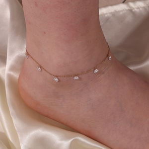 डेन्टी गहने स्टेनलेस स्टील 18k वास्तविक सोने का क्यूबिक जिरकॉन नॉन टैर्निश हाइपोएलर्जेनिक - Product Image 1