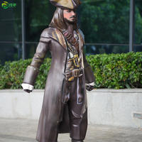 Grande sculpture de Jack Sparrow des Pirates des Caraïbes, design personnalisé, taille réelle, décoration moderne pour la maison et l'extérieur, artisanat en résine de haute qualité