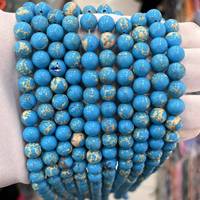 Perles rondes en pierre de turquoise rouge impériale synthétique en vrac de 6/8/10 mm pour la fabrication de bijoux et bracelets DIY